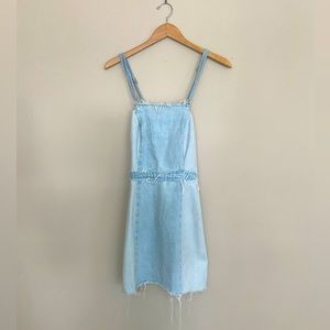 Denim dress XS. True to size-could fit small as well.